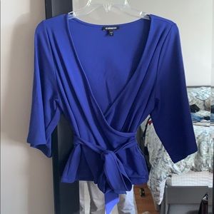Express • Royal Blue Wrap Top XS